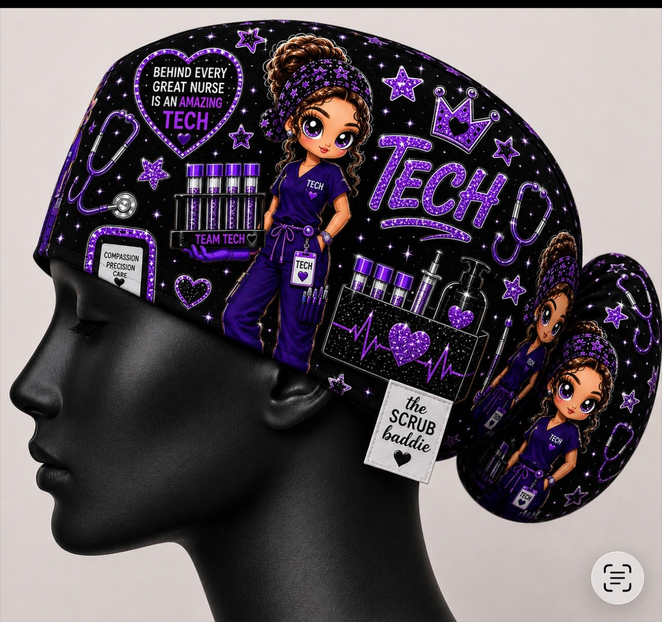 Purple Tech Scrub Cap
