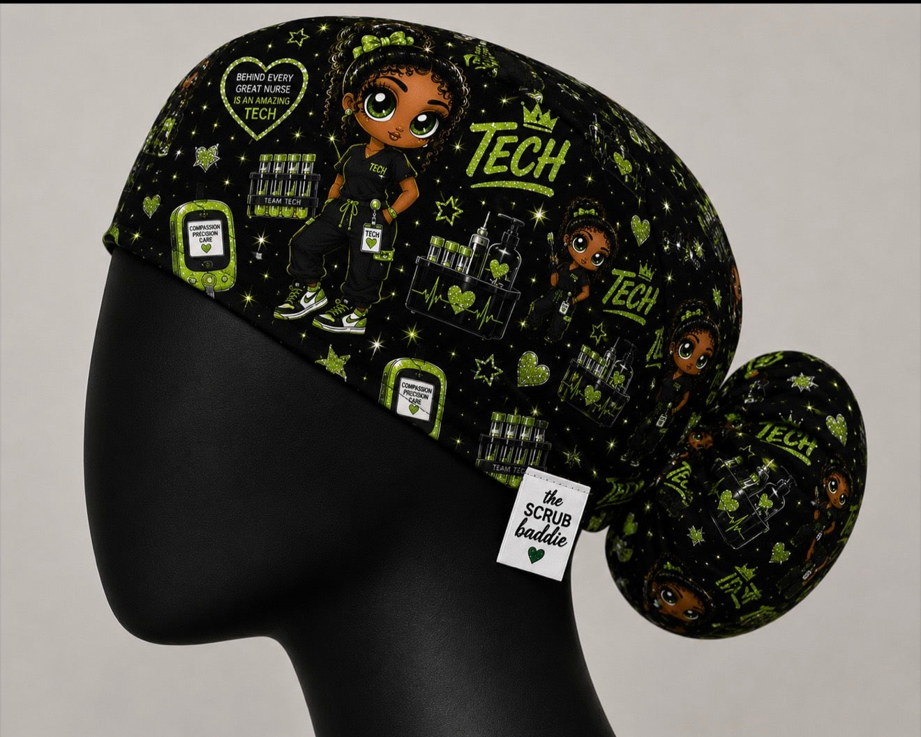 Green tech scrub cap